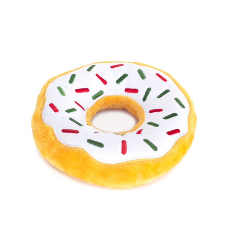 Peppermint Christmas Holiday Donutz Sprinkles Squeaky Dog Toy - 2 Sizes