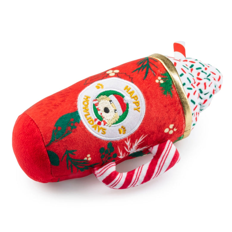 Howliday Cheer Mug Plush Squeaky Christmas Dog Toy
