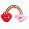 Hugsmart Products Inc Dog Toys Woof Love Rainbow Heart Plush Squeak Rope Dog Toy