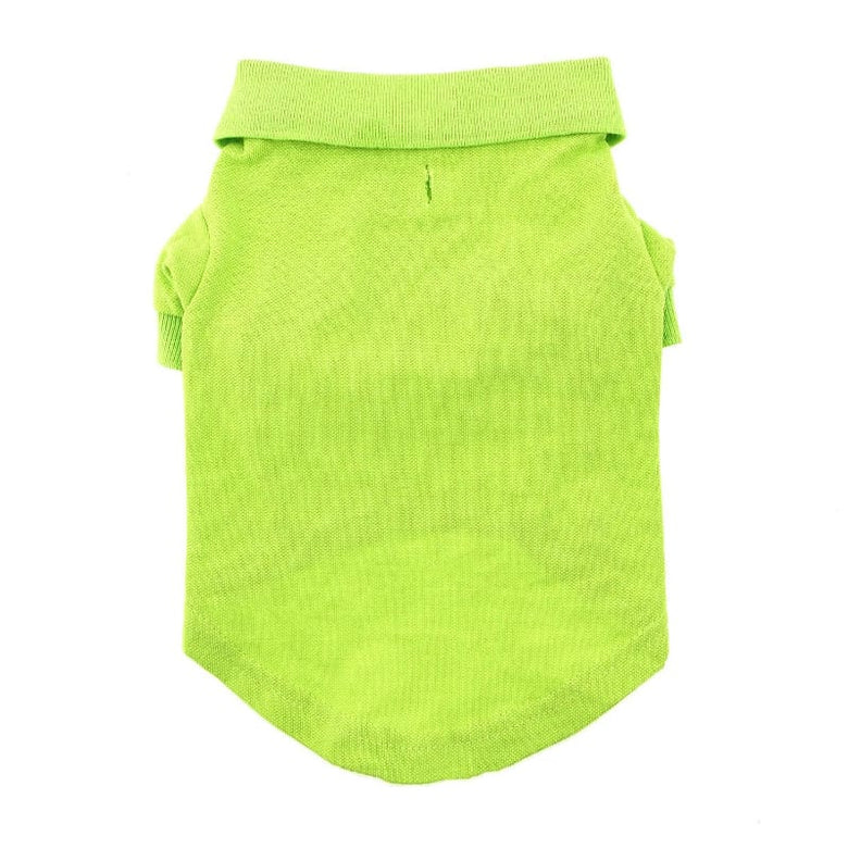 Doggie Design Tee's Lime Green Flash Solid Collared Dog Polo Shirt