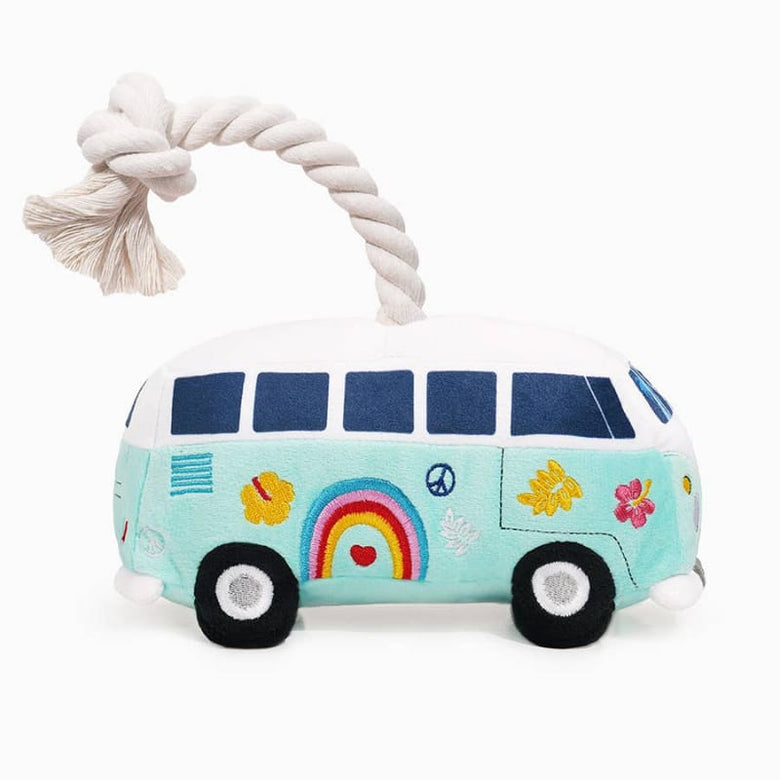 Hugsmart Products Inc Dog Toys Volkswagen Van Beach Rope Plush Squeaky Dog Toy