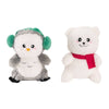 Christmas Holiday Cheeky Chumz Jr Snow Owl & Polar Bear Plush Dog Toy Set - 2 Pk