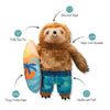 Makin' Waves Summer Beach Surf Sloth Plush Squeaky Dog Toy