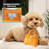 Haute Diggity Dog dog toys Barkin Bag Orange Plush Squeak Dog Toy
