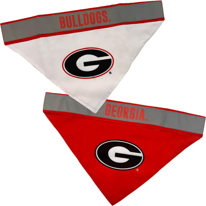 Georgia Bulldogs Reversible Reflective Pet Bandana - S/M