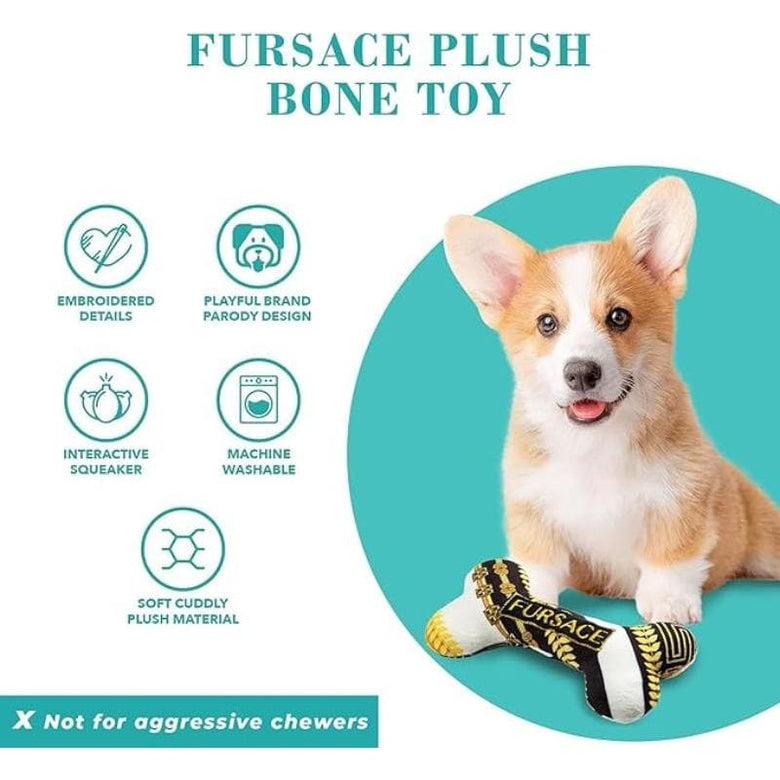 Haute Diggity Dog dog toys Fursace Bone Plush Squeak Dog Toy