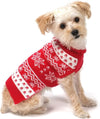 Winter Snowflake Christmas Holiday Red Turtleneck Dog Sweater