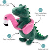 Flamingo Pink Fun Large T Rex Plush Squeaky Dog Toy