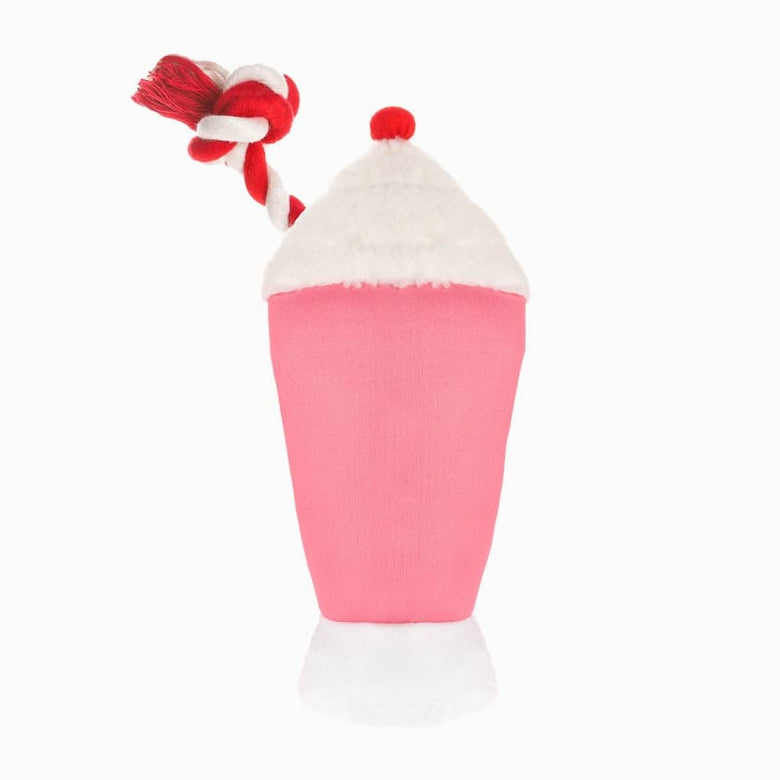 Hugsmart Products Inc dog toys Summer Floatie Strawberry Smoothie Plush Squeak Dog Toy