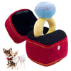 TM - SH Pet dog toys Luxury Inspired Fun Ring in Plush Red Ring Box Interactive Dog Toy
