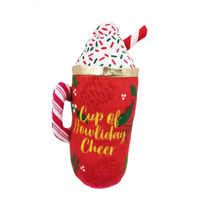 Haute Diggity Dog dog toys Howliday Cheer Mug Plush Squeaky Dog Toy