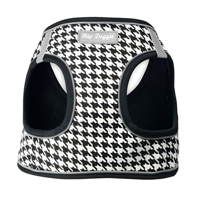Barker's Bowtique Harnesses Houndstooth Black & White Dog Harness Vest