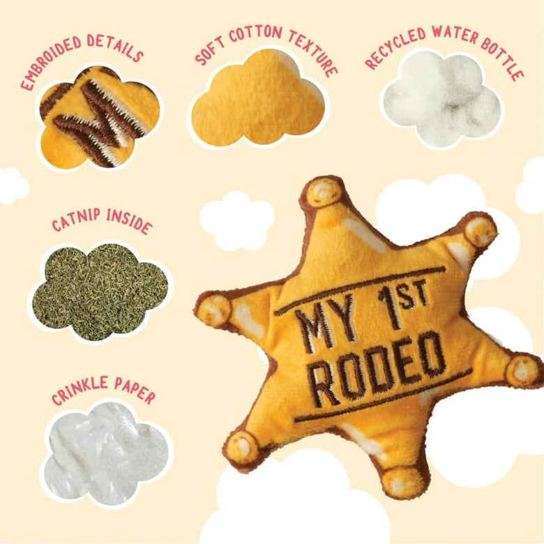 SnugArooz Cat Toys Kitty 1st Rodeo Western Star Badge Cat Toy