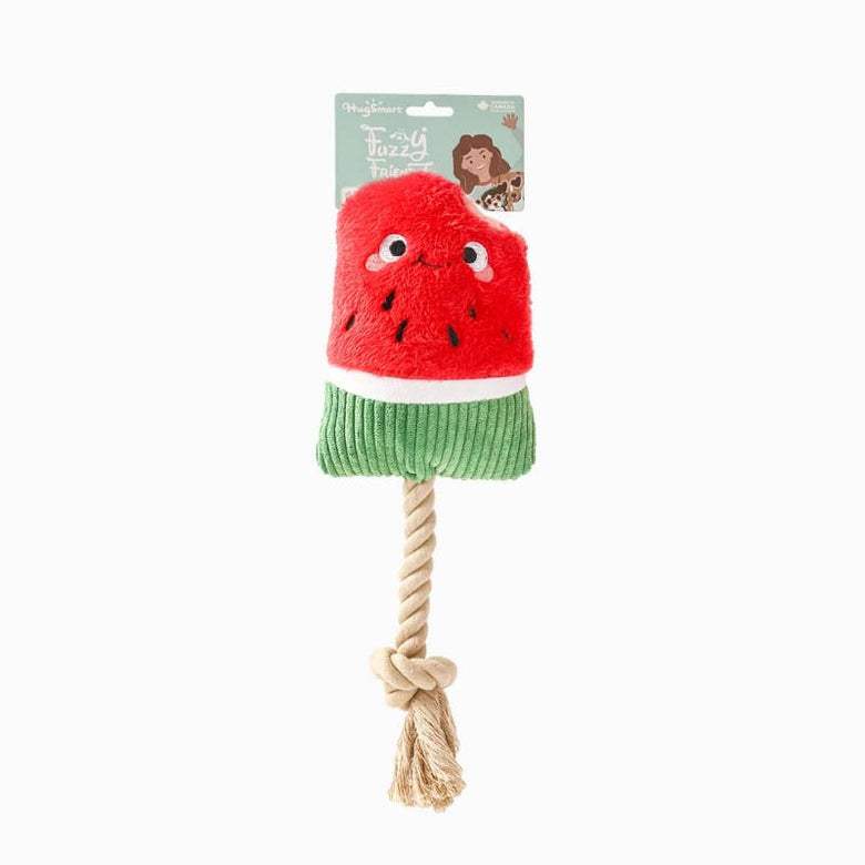 Hugsmart Products Inc dog toys Summer Watermelon Popsicle Rope Tug Plush Dog Toy