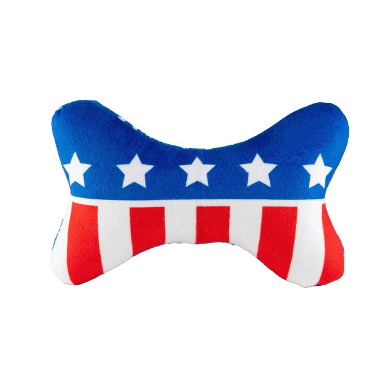 Barker's Bowtique - Home to Hip Doggie & Max's Closet Toys Patriotic Red Wht & Blue Bone Dog Toy