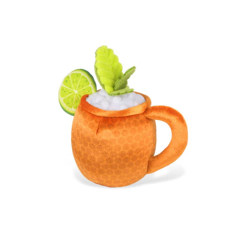 Barktender Mospaw Mule with Lime Crinkle Plush Squeaky Dog Toy