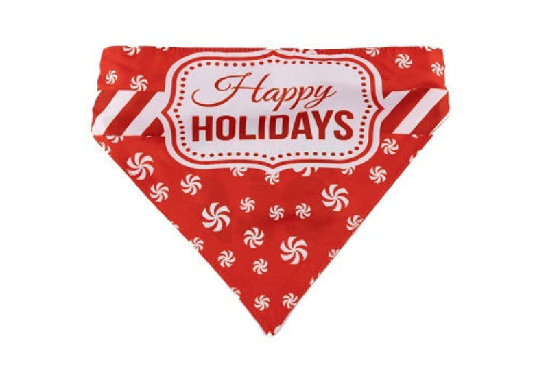 Happy Holidays Christmas Reversible Pet Bandana