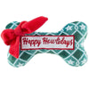 Haute Diggity Dog dog toys Puppermint Bone Green Stars (Happy Howlidays) Plush Squeak Dog Toy