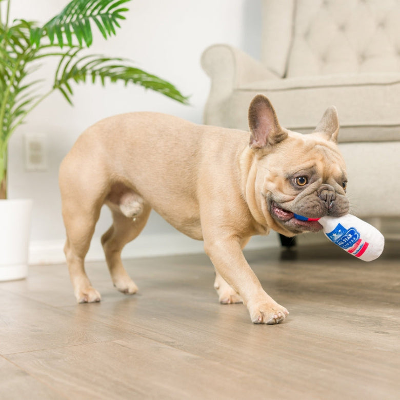 Red, White & Booze Patriotic Plush Squeaky Dog Toy Set - 2pk