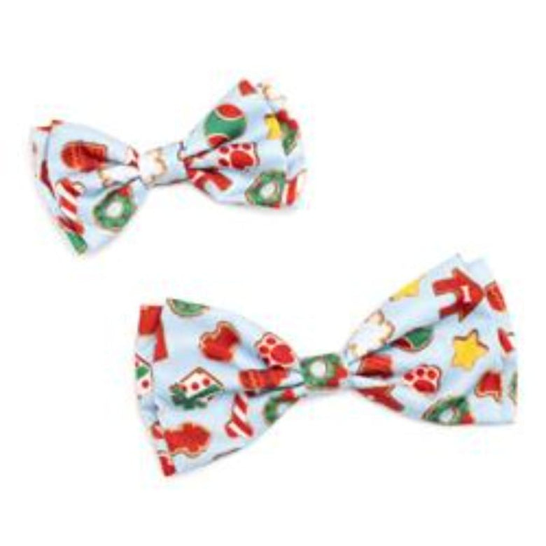 The Worthy Dog Collars Cookies for Santa Paws Holiday Bow Tie Pet Collar Attachment - 2 Sizes