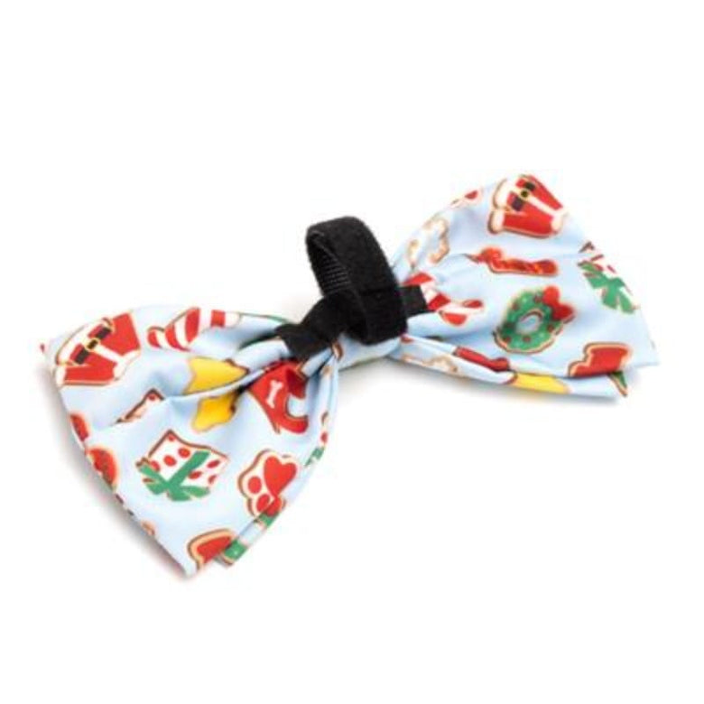 The Worthy Dog Collars Cookies for Santa Paws Holiday Bow Tie Pet Collar Attachment - 2 Sizes