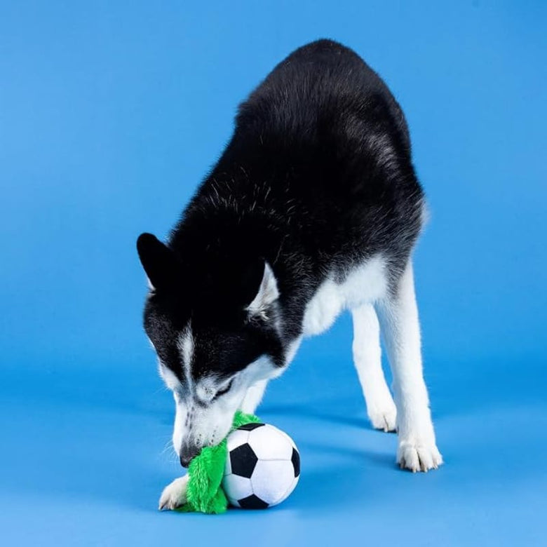 Petshop by Fringe Studio dog toys Just Kick It Soccer Ball Sports Plush Squeaky Dog Toy