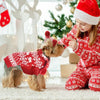 Winter Snowflakes & Reindeer Christmas Holiday 3 Pc Set- Dog Sweater/Hat/Scarf Set - Size MD