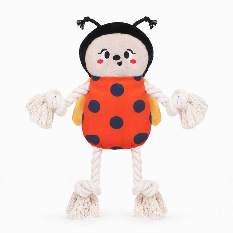 Hugsmart Products Inc Dog Toys Puppy Garden Spring Ladybug Plush Rope Dog Toy