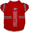 Pets First Athletic Wear GA Bulldogs Red Reflective Dog Tee - Size Lg