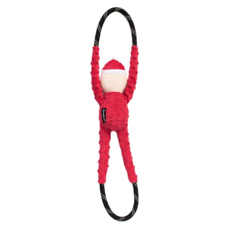 Christmas RopeTugz Santa Claus Plush Squeaky Holiday Tug Dog Toy