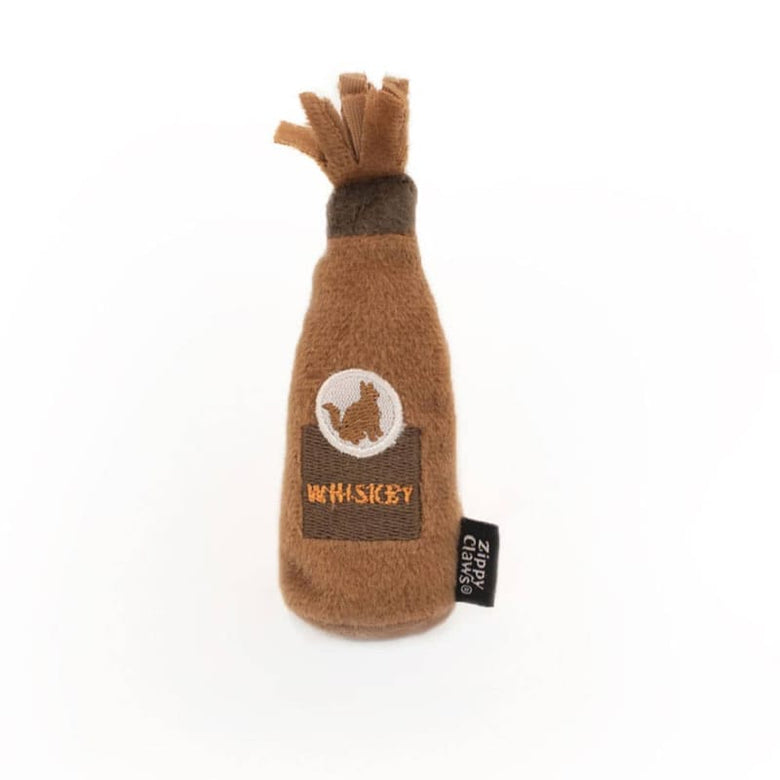 ZippyClaws Cat Toys Cat Crusherz Brown Whiskey Plush Cat Toy