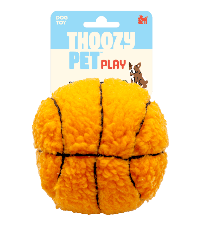 Thoozy dog toys Basketball Plush Squeak Dog Toy 4"