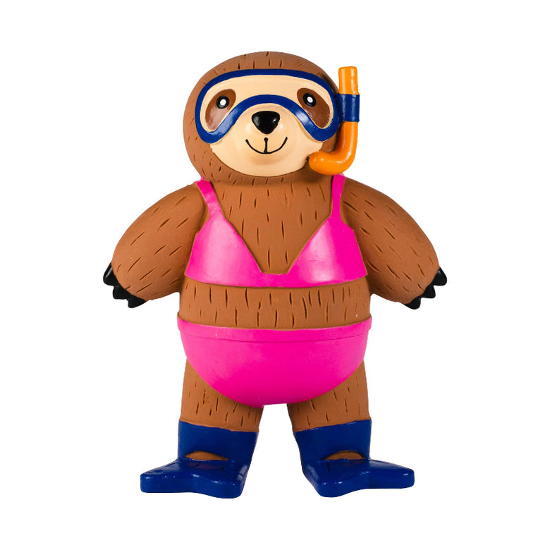 Eat Sleep Snorkel Sloth Bikini Latex Squeaker Dog Toy