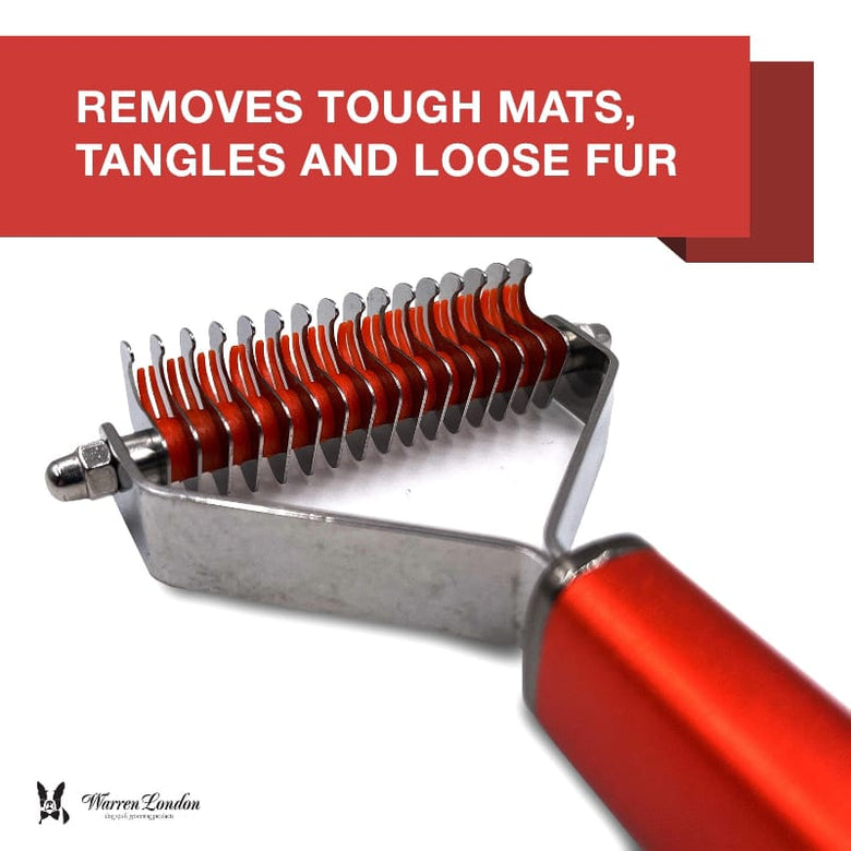 Warren London Pet Combs & Brushes Dematting Rake Brush for Dogs and Cats