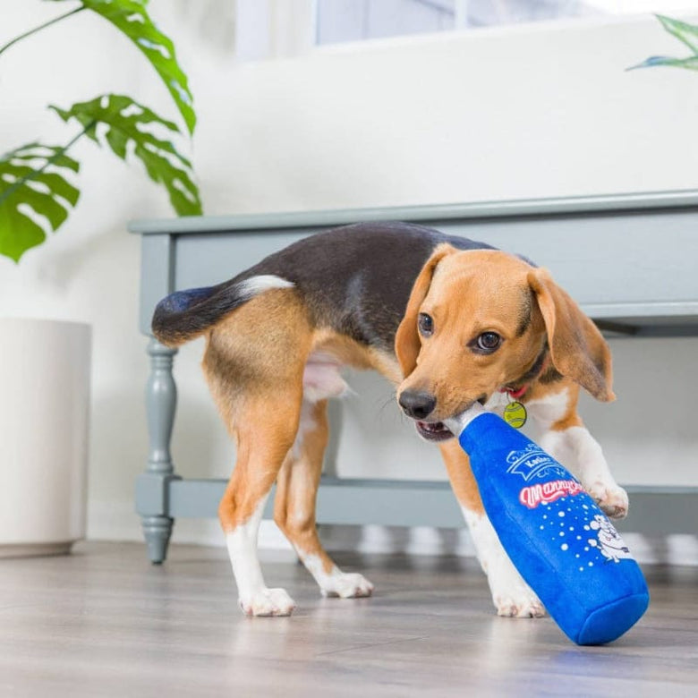 Huxley & Kent dog toys Mannychewsit Kosher Wine Plush Squeaky Dog Toy (Double Sided)