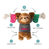 Petshop by Fringe Studio dog toys Tacos & Tequila Fiesta Sloth Plush Squeaky Rope Dog Toy