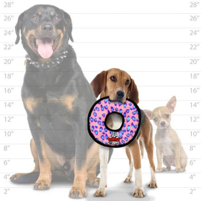 Tuffy Dog Toys - VIP Products dog toys Tuffy Ring Pink Leopard Durable Tough Squeaky Dog Toy Jr