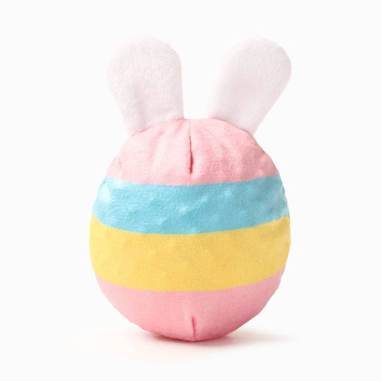 Hugsmart Products Inc dog toys Hoppin' Easter Bunny Striped Pastel Egg Spring Super Ball Plush Dog Toy