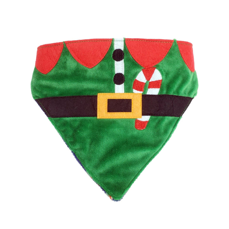 Christmas Holiday Reversible Elf Dog Bandana