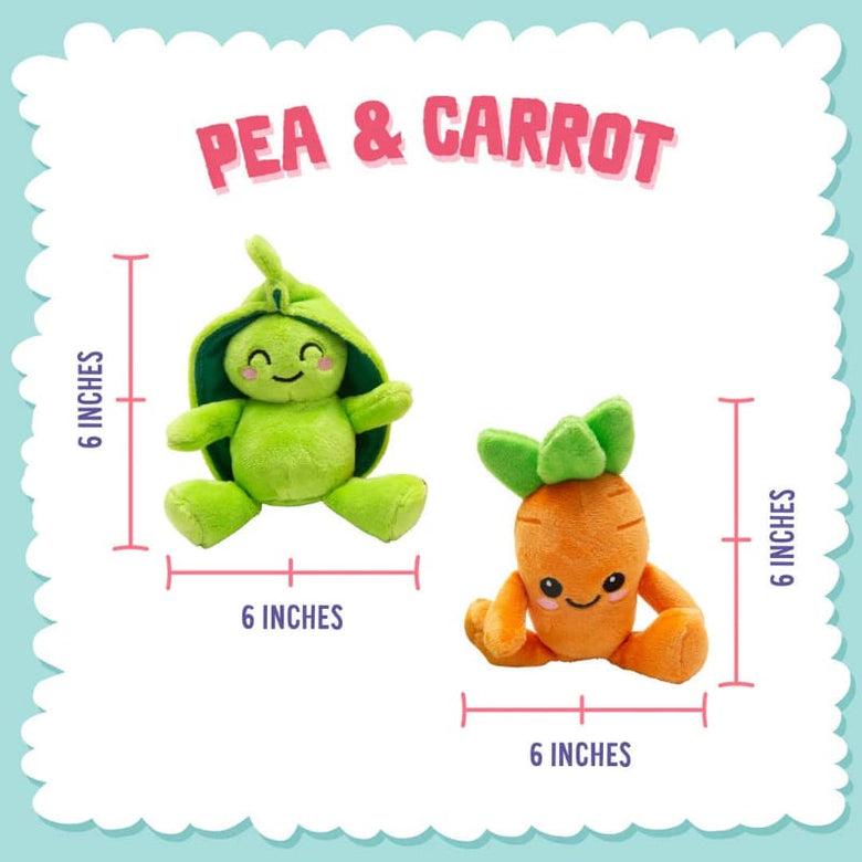 SnugArooz dog toys Pea and Carrot Garden Plush Squeak Dog Toy Set - 2pk