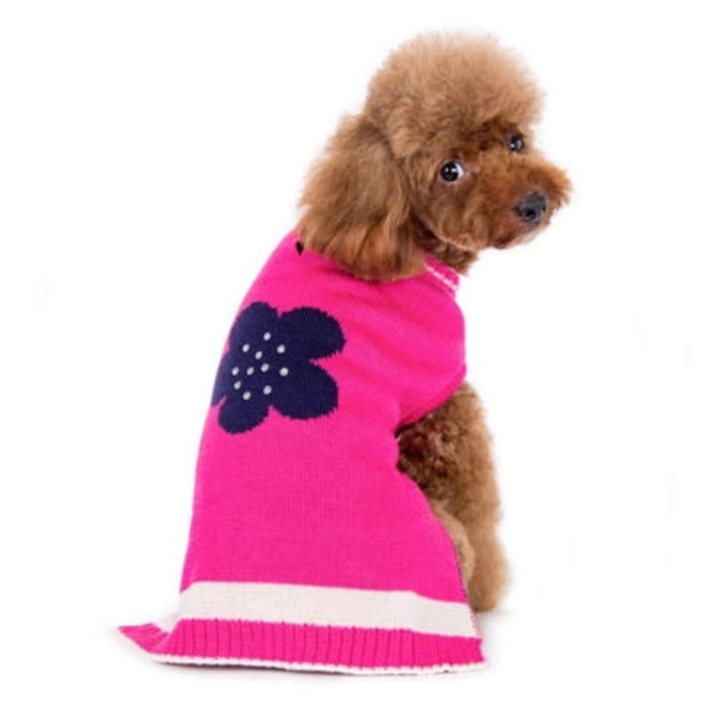 Dogo Pet Sweaters Pink PP Flower Dog Sweater