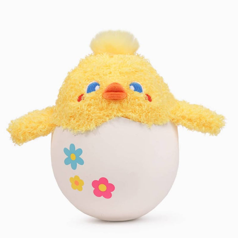 Hugsmart Products Inc Dog Toys Hoppin' Easter Baby Chick in Egg Spring Flowers Plush Squeak Dog Toy
