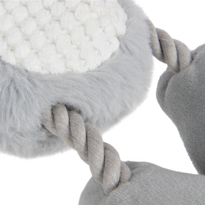 GoDog dog toys Multi Tugs Grey Rabbit Easter Spring Plush Squeak Rope Dog Toy