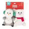 Christmas Holiday Cheeky Chumz Jr Snow Owl & Polar Bear Plush Dog Toy Set - 2 Pk