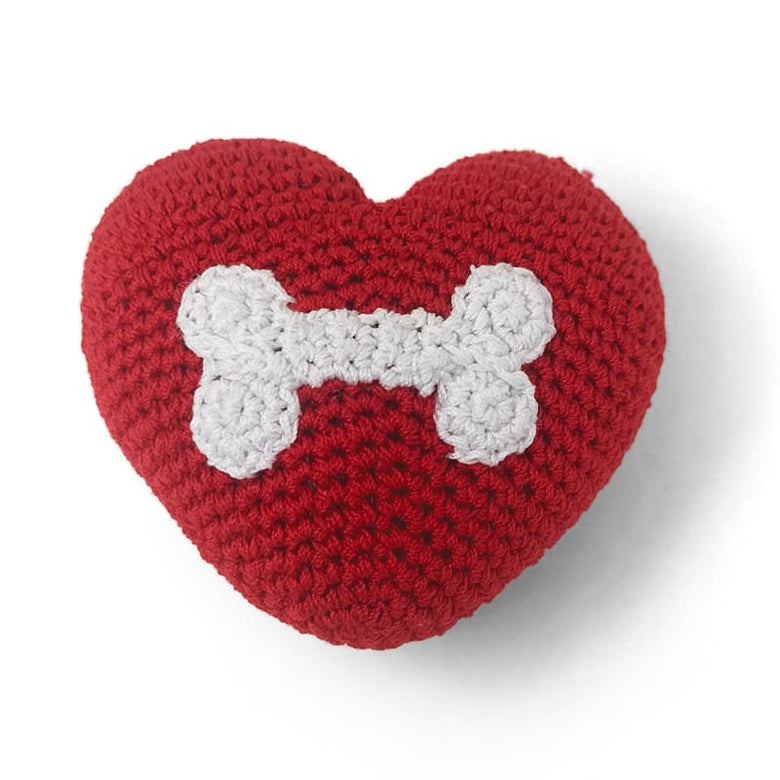 DogoPet.com Crochet Toys Bone Heart Crochet Toy