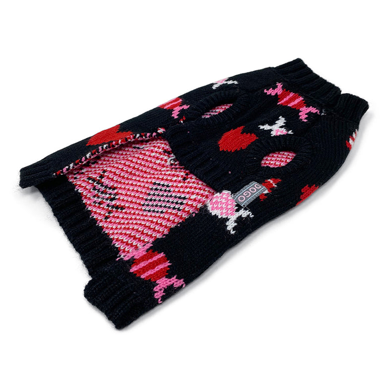 Christmas Holiday Candy Theme Warm Black Dog Sweater