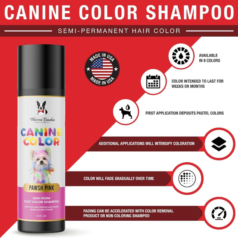 Warren London Spa Product Canine Color Semi Perm Coat Color Shampoo for Dogs
