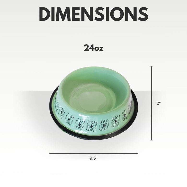 JoJo Modern Pets Bowls Mint Unicorn 24oz. Designer Plastic Non-Skid Dog Bowl