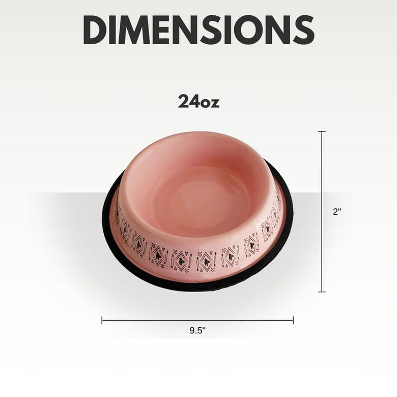 Jojo Modern Pets Bowls Non SkId Stainless Steel Dog Bowl - Unicorn Pink