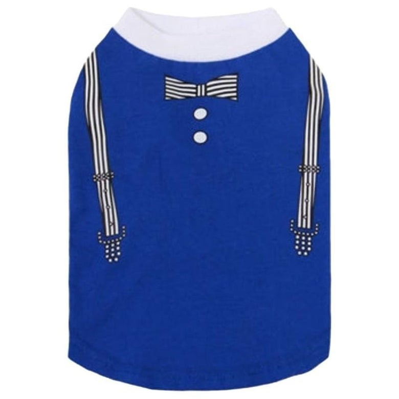 Parisian Pet Dog Apparel XS / Blue Suspenders Dog Shirt - Blue or Red